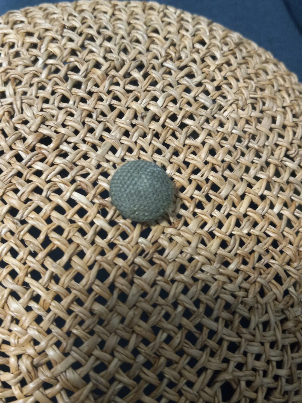 Woven Straw-Style Cap with Olive Visor